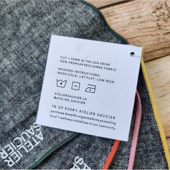 Atelier Saucier Cocktail Napkin Set Rainbow Chambray - Picture 3 of 9